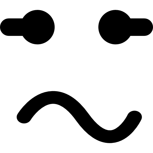 Emoticon square face with curved mouth expression - Free interface icons