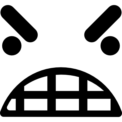 Rosto quadrado do emoticon em repouso - ícones de interface grátis