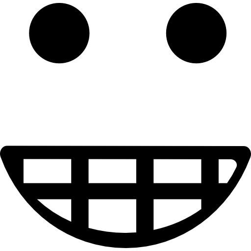 Emoticon smiling square face icon