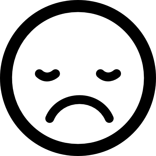 trauriges schläfriges emoticongesichtsquadrat kostenlos Icon