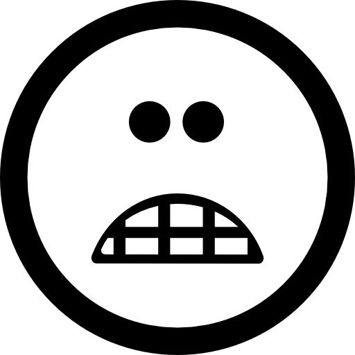 Scared face emoticon filled outline icon, Stock vector
