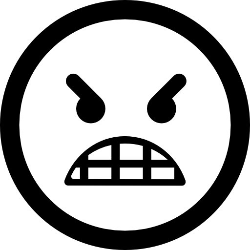 angry smiley face black and white