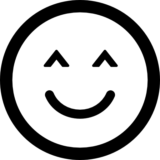 smiley con ojos cerrados, cara cuadrada redondeada icono gratis