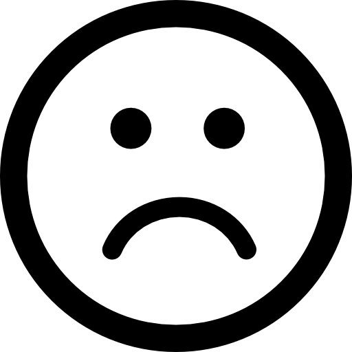 Sad face in rounded square free icon
