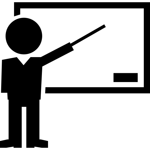 Teacher pointing blackboard free icon
