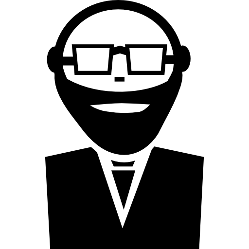 profesor con anteojos y barba icono gratis