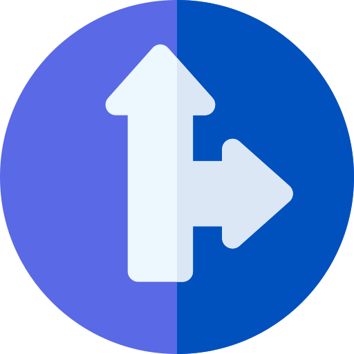 Go straight or right Basic Rounded Flat icon