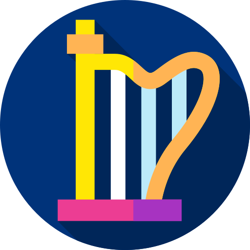 Harp Flat Circular Flat icon