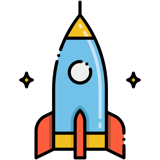 Rocket Flaticons Lineal Color icon