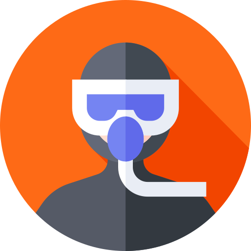 Scuba diver Flat Circular Flat icon