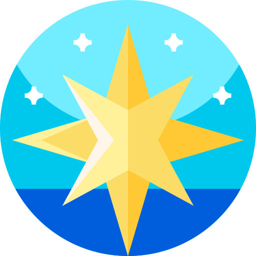 North star Geometric Flat Circular Flat icon