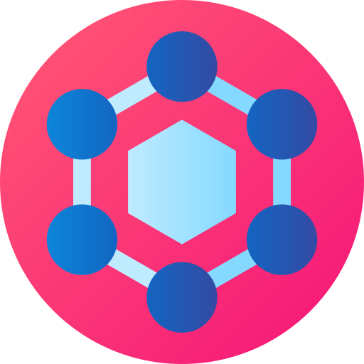 Molecule Flat Circular Gradient icon