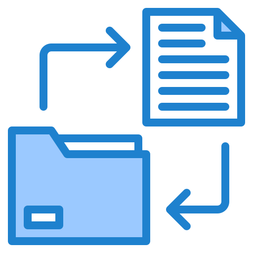 File transfer srip Blue icon