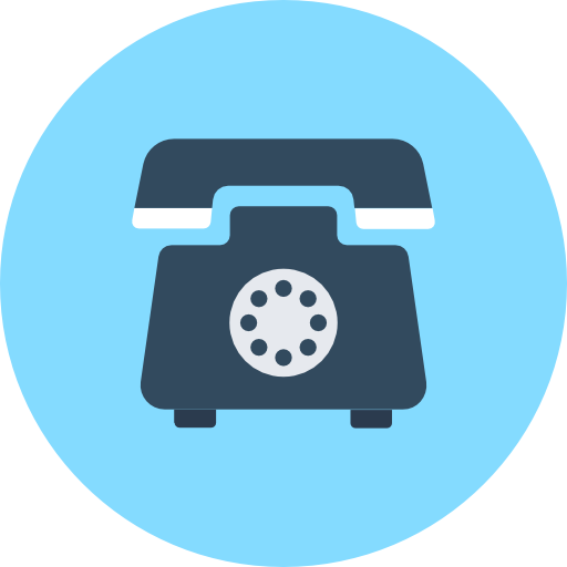 Telephone Flat Color Circular icon