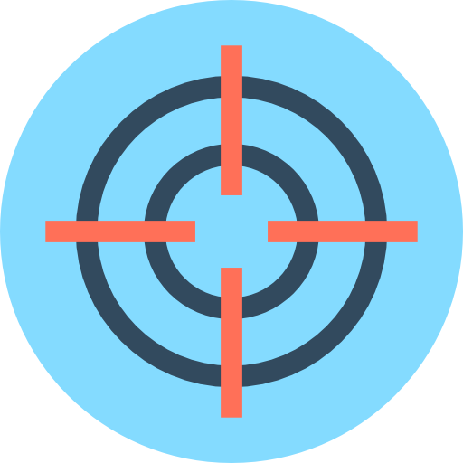 Target Flat Color Circular icon