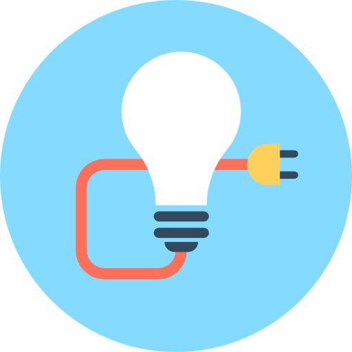 Light Bulb Flat Color Circular Icon