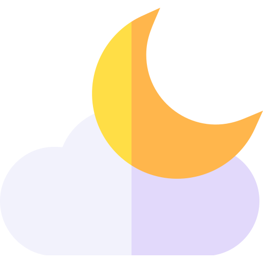 Moon Basic Straight Flat icon