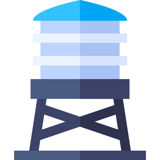 Water tower Basic Straight Flat icon