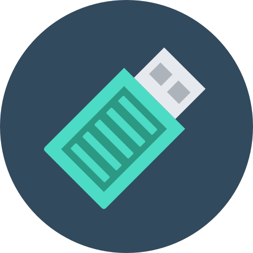 Pendrive Flat Color Circular icon