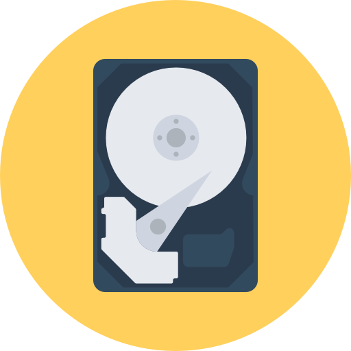 Hard drive Flat Color Circular icon