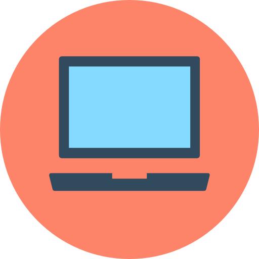 Laptop Flat Color Circular Icon