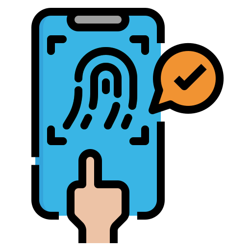 lector dactilar icono gratis