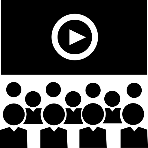 proyección de películas a los alumnos de la clase. icono gratis