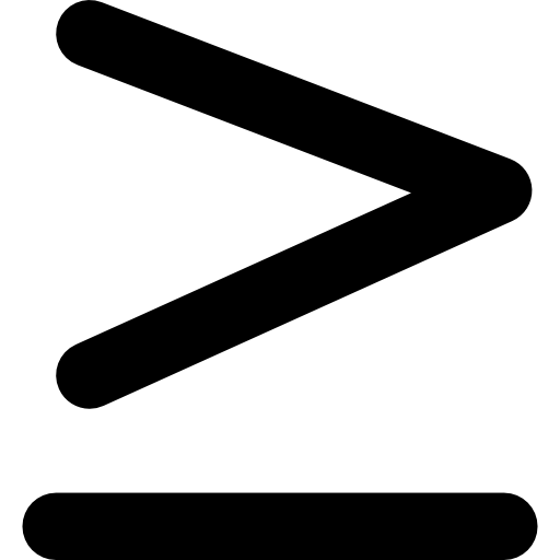 plus grande que l'icône des éléments de base. est un symbole supérieur ou  égal. est supérieur ou égal au signe. 9326716 Art vectoriel chez Vecteezy