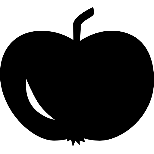 manzana de forma negra icono gratis