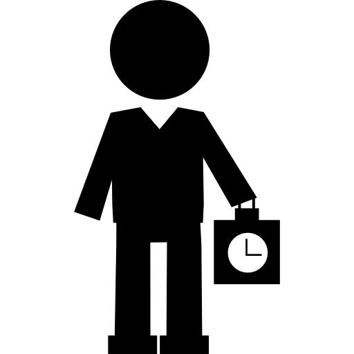 hombre con reloj icono gratis