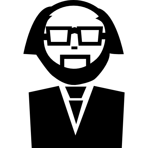 profesor con anteojos y barba icono gratis