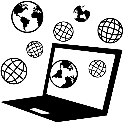 esferas informáticas y terrestres icono gratis