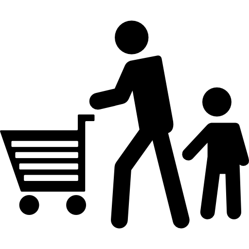 padre de compras con su hijo icono gratis