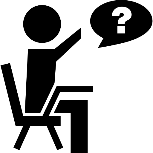 Student making a question in class free icon