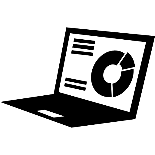 laptop con gráficos en pantalla icono gratis