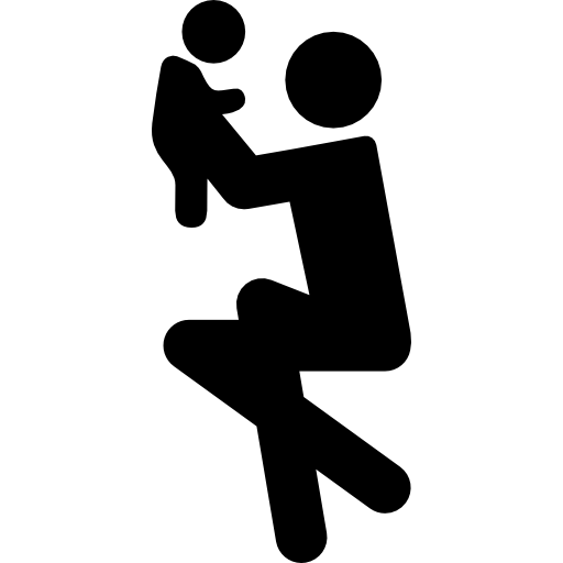 hombre con un bebe icono gratis