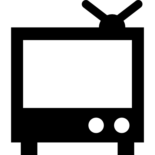 monitor de televisión con pequeña antena en la parte superior icono gratis