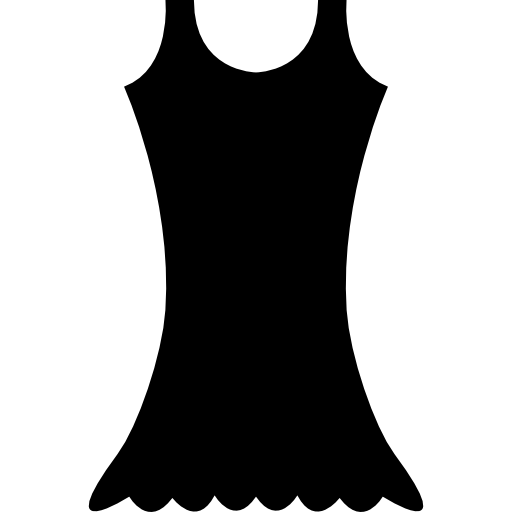 forma de vestido corto negro femenino icono gratis