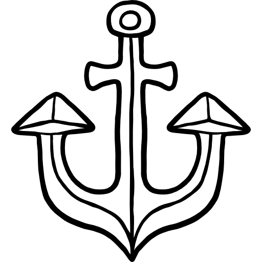 Anchor Hand Drawn Black icon