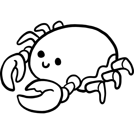 Crab Hand Drawn Black icon