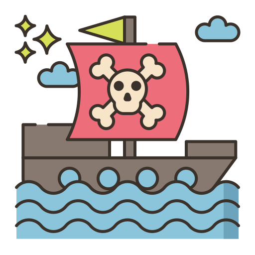 Pirate ship Flaticons Lineal Color icon