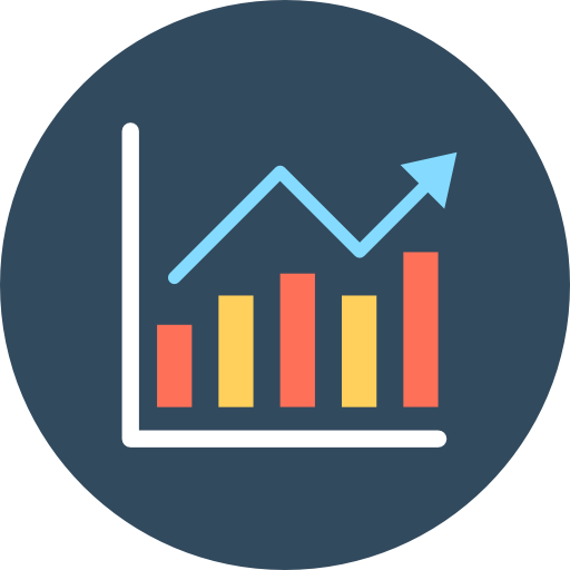 Statistics Flat Color Circular icon