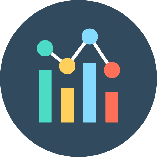 Bar chart Flat Color Circular icon