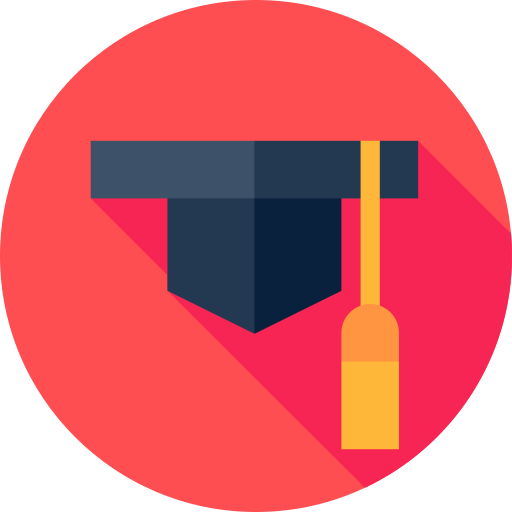 Graduation cap Flat Circular Flat icon