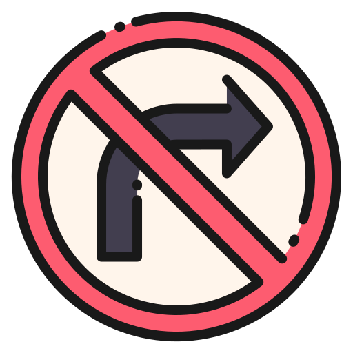 No turn right free icon No turn right free icon
