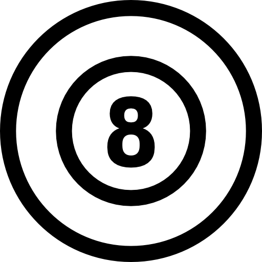 Eight ball Basic Rounded Lineal icon