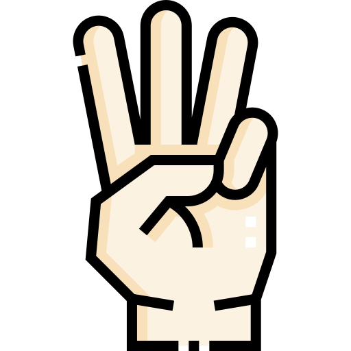 Three - Free hands and gestures icons