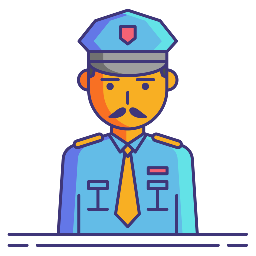 Policeman Flaticons Lineal Color icon