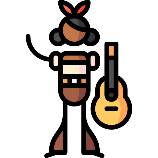 Folk Music Puppet Characters Lineal Color Icon