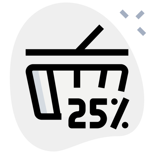 25 por ciento icono gratis